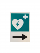 AED SIGN WITH RIGHT ARROW