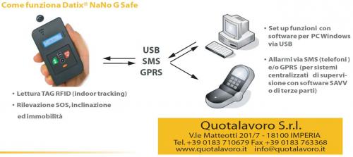 DATIX NANO 3 G SAFE GPS DISPOSITIF DE LOCALISATION "MAN DOWN" AVEC GPS DE LOCALISATION