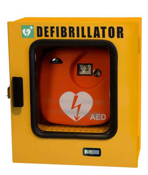 PVS EXTERNAL METAL CABINET FOR DEFIBRILLATOR WITH THERMOREGULATOR AND ALARM