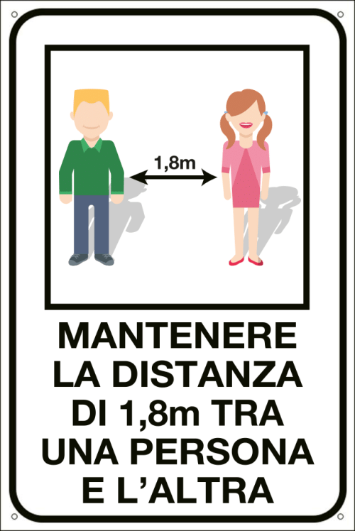 QUOTALAVORO SIGNBOARD "HOLD THE DISTANCE BETWEEN ONE AND THE OTHER"