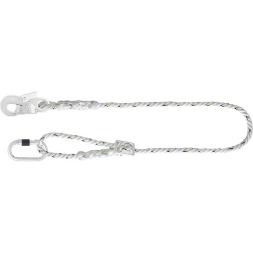 KRATOS SAFETY WORK POSITIONING TWISTED ROPE LANYARD WITH RING ADJUSTER